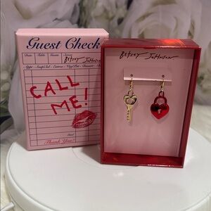 Betsey Johnson Lock & Key Mismatched Earrings